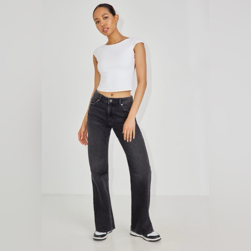 Garage Straight Black Jeans
